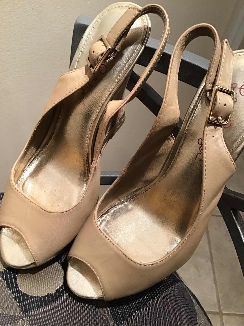 Lilly Pulitzer Tan Peep-Toe Slingback wedge Heels